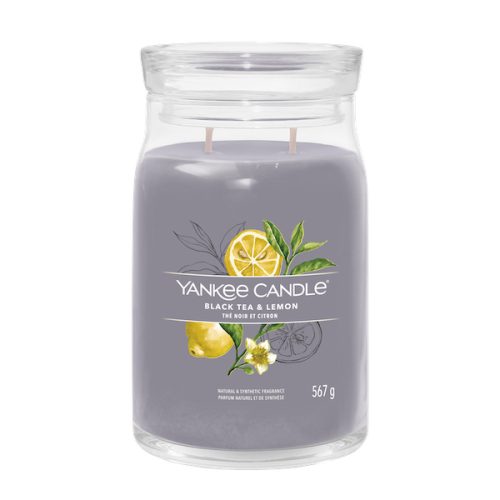 Yankee Candle Black Tea & Lemon Signature nagy üveggyertya